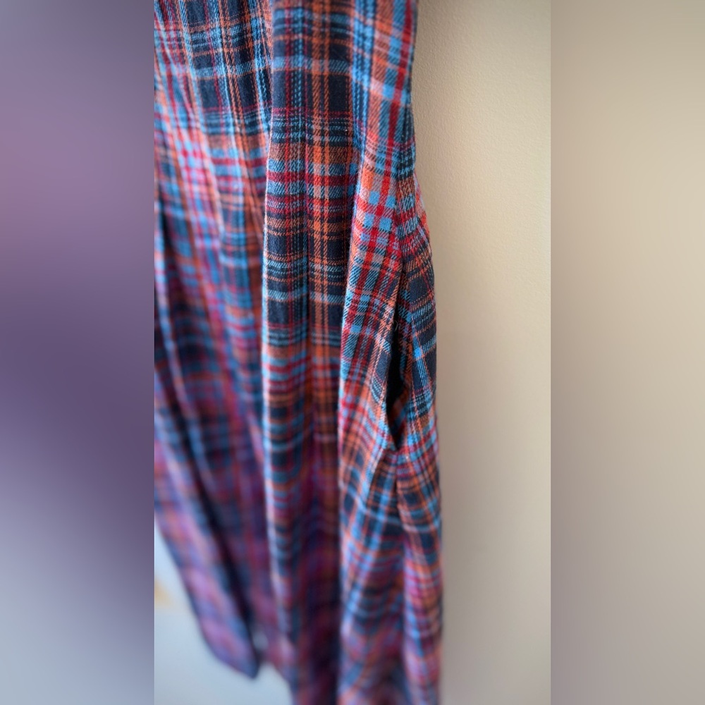 NWOT Laura Daisy Irish Cotton Flannel Tank Circle Pocketed Midi Grunge Dress - Picture 12 of 13